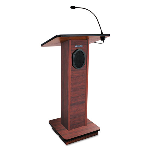 Elite Lecterns With Sound System, 24w X 18d X 44h, Mahogany