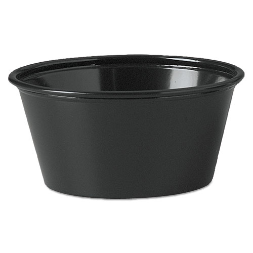 POLYSTYRENE SOUFFLE CUPS, 3.25 OZ, BLACK, 250/BAG, 2,500/CARTON