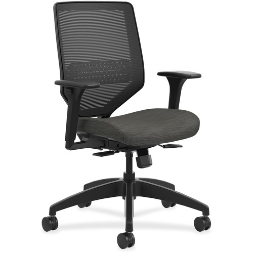 CHAIR,TASK,MIDBCK,W/ARMS,BK