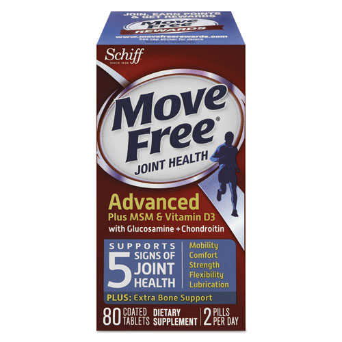 MOVE FREE ADVANCED PLUS MSM AND VITAMIN D3 JOINT HEALTH TABLET, 80 COUNT