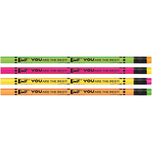 Rose Moon Inc., dba Moon Products  You Are The Best Themed Pencils, No.2, Neon/Ast