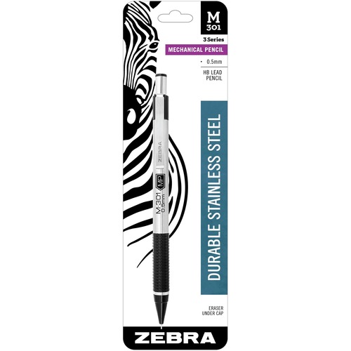 Zebra  Mechanical Pencil,Refillable Lead/Eraser,0.5mm,SR/BK