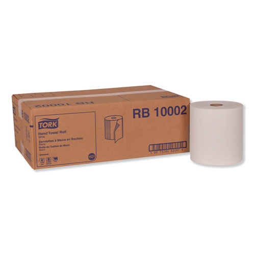 HARDWOUND ROLL TOWEL, 7.88" X 1000 FT, WHITE, 6 ROLLS/CARTON