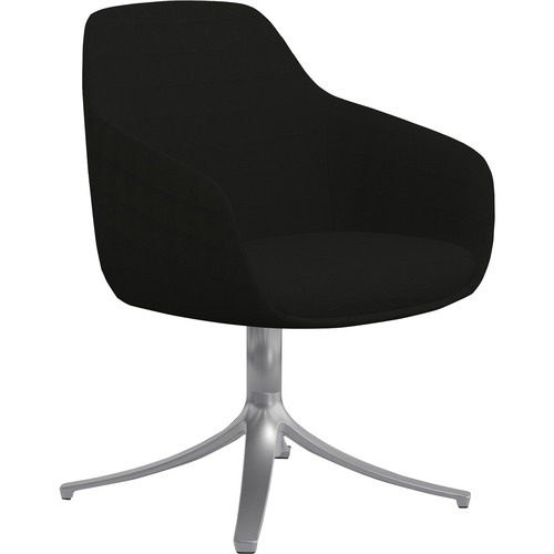 9to5 Seating  Lounge Chair,Swivel,24-1/2"x24"x34-1/2",Onyx Fabric/SR Base