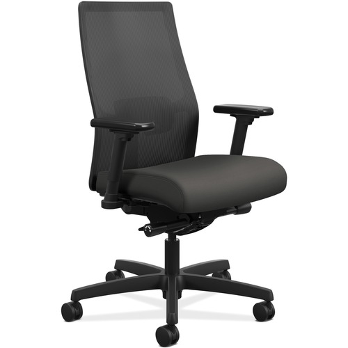 The HON Company  Task Chair, Mesh Back, 27"x28-1/2"x44-1/2", Iron Ore/BK