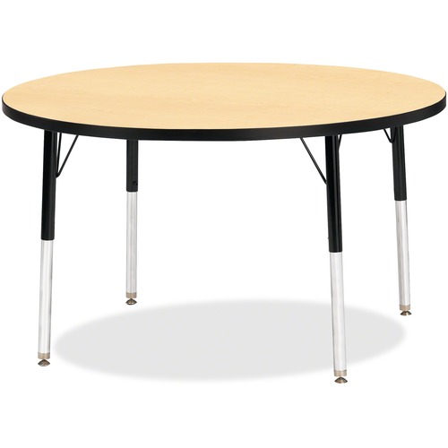 Jonti-Craft, Inc.  Activity Table, Round, 15"-24"x42", Maple/Black