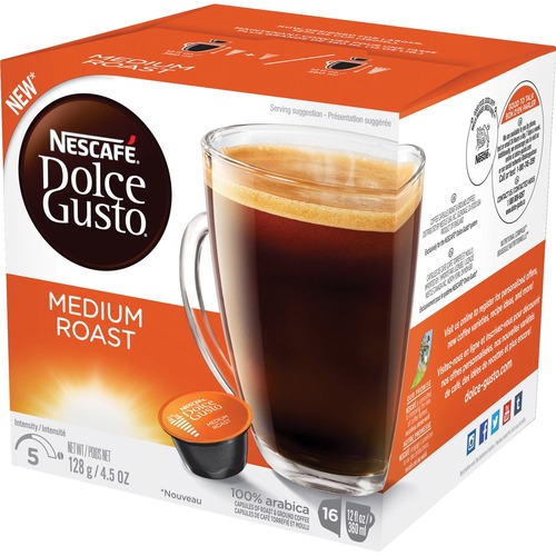 Nestle USA  Coffee, Medium Roast, Dolce Gusto, Single-Serve, 16/BX, NA