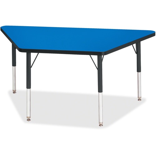 Jonti-Craft, Inc.  Activity Table, Trapezoid, 15"-24"x24"x48", Blue/Black