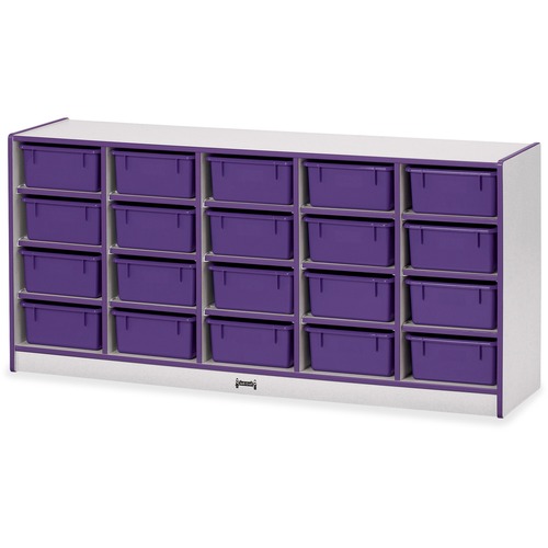 Jonti-Craft, Inc.  Mobile 20 Tub Storage,w/o Bins,29.5"x24.5"x15",Purple