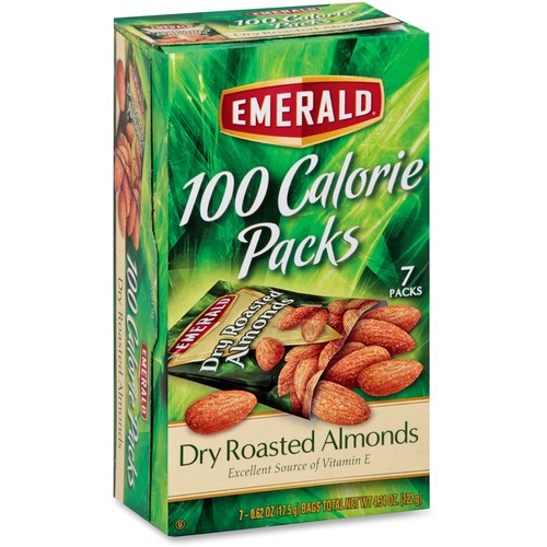 Diamond Foods  Dry Roasted Almonds, 100 Calorie Pks, .63oz, 7/BX