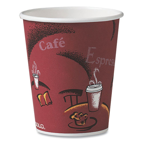 SOLO BISTRO DESIGN HOT DRINK CUPS, PAPER, 10OZ, 1000/CARTON