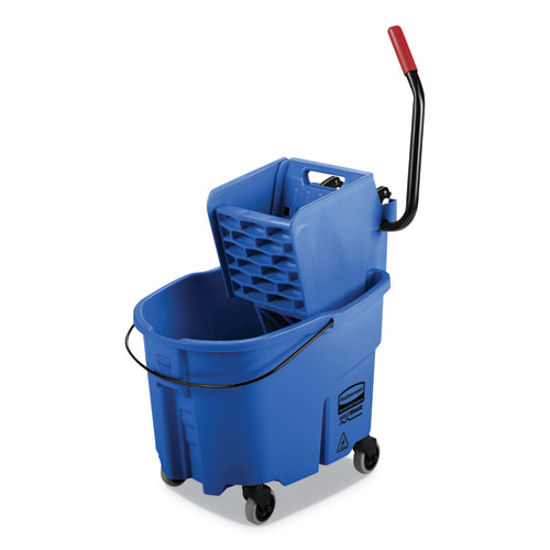 WAVEBRAKE 2.0 BUCKET/WRINGER COMBOS, SIDE-PRESS, 35 QT, PLASTIC, BLUE