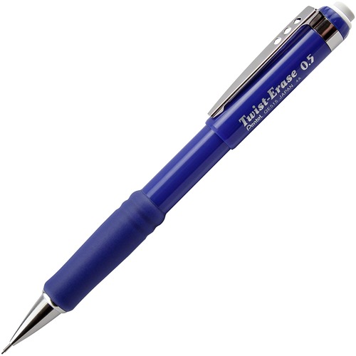 TWIST-ERASE III MECHANICAL PENCIL, 0.5 MM, HB (#2.5), BLACK LEAD, BLUE BARREL