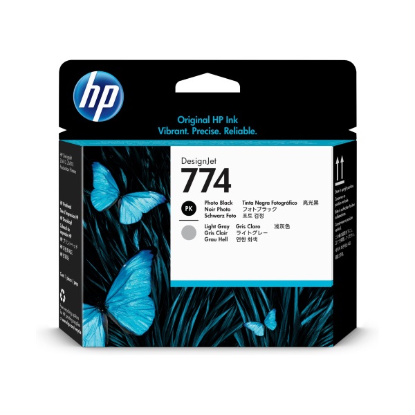 HP P2W00A (HP 774) Photo Black, Light Gray OEM Printheads (Value Pack, 2 pk)