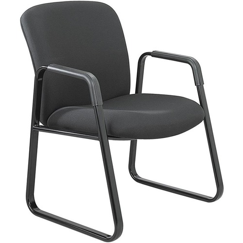UBER BIG AND TALL SERIES GUEST CHAIR, SUPPORTS UP TO 500 LBS., BLACK SEAT/BLACK BACK, BLACK BASE