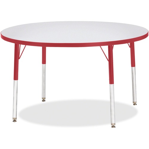 Jonti-Craft, Inc.  Round Activity Table, 42" D, 15"-24" H, Red