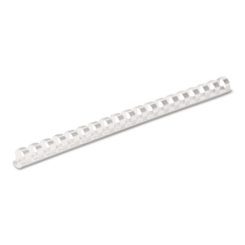 Plastic Comb Bindings, 1/2" Diameter, 90 Sheet Capacity, White, 100 Combs/pack