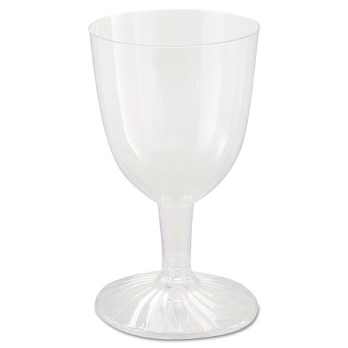 Comet Plastic Wine Glasses, 6 Oz, Clear, Two-Piece Construction