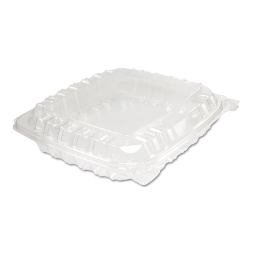 Clearseal Plastic Hinged Container, 8-5/16 X 8-5/16 X 2, Clear, 125/bg, 2 Bg/ct