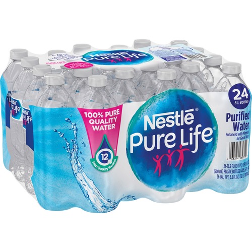 Nestle Waters North America  Purified Bottled Water, .5 Liter, 24/CT