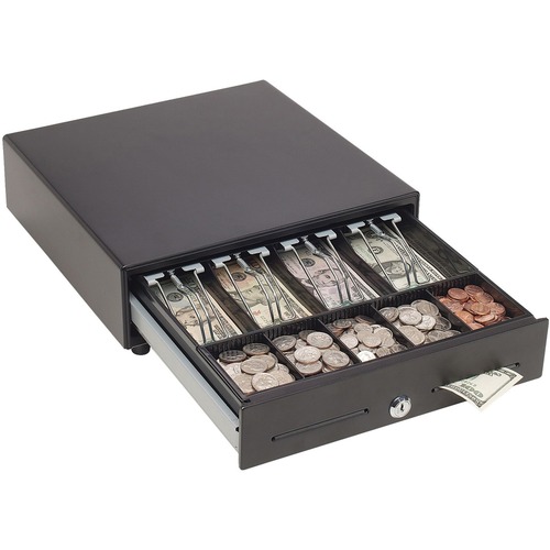 Touch Release Locking Cash Drawer W/spring-Loaded Bill Weights, Black