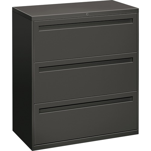 The HON Company  Lateral File, 3-Drawer, 36"x18"x39-1/8", Charcoal