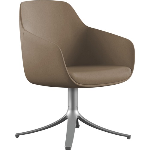9to5 Seating  Lounge Chair,Swivel,24-1/2"x24"x34-1/2",Latte Fabric/SR Base