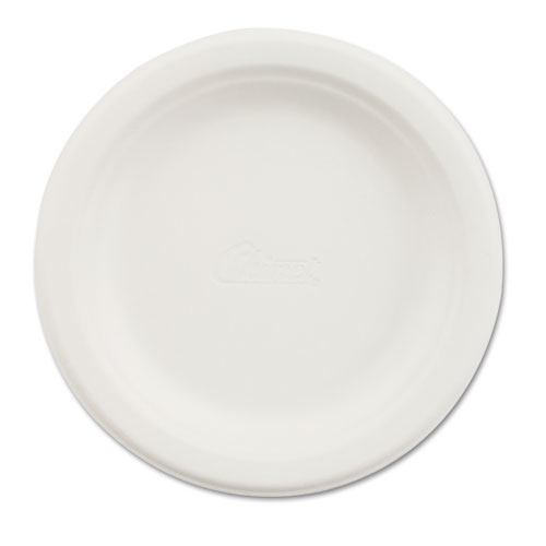 Paper Dinnerware, Plate, 6" Dia, White, 1000/carton