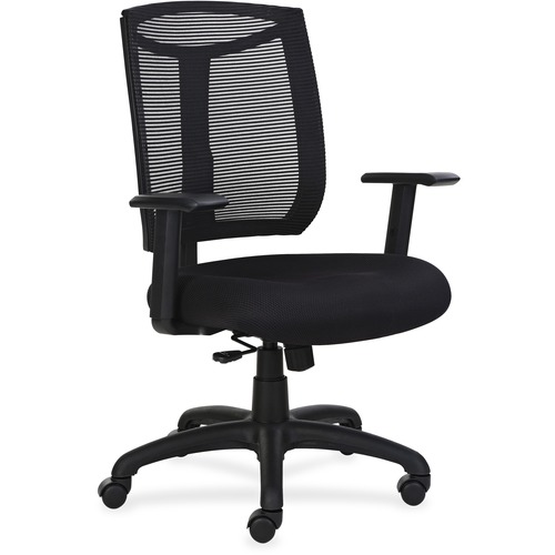 Lorell  Task Chair, Mesh Back, Air Grid Seat, 27"x26"x43", Black