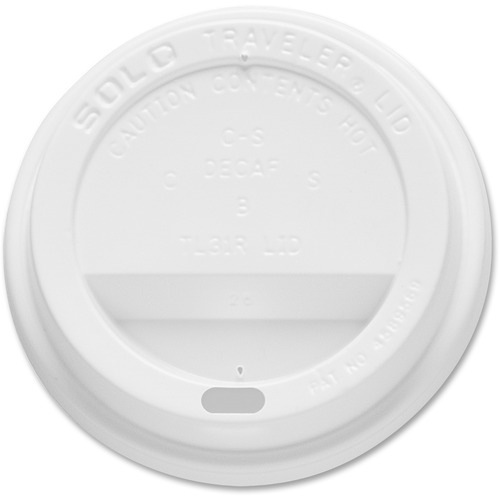 Solo Cup Company  Traveler Hot Cup Lid, 3.2"x0.7", 1000/CT, White