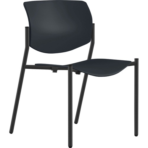 9to5 Seating  Stack Chair,Armless,22"x25"x33",BK Plastic/BK Frame