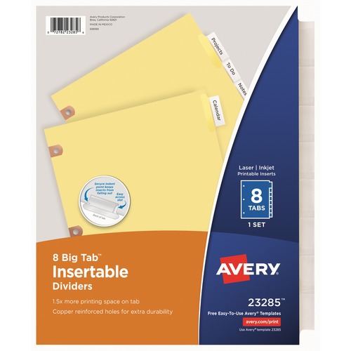 DIVIDERS,INSERT,8-TAB,CLEAR