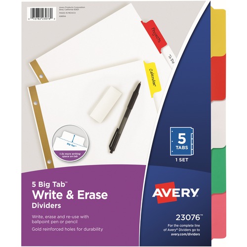 DIVIDERS,WRITE-ON,ERSBL,5TB