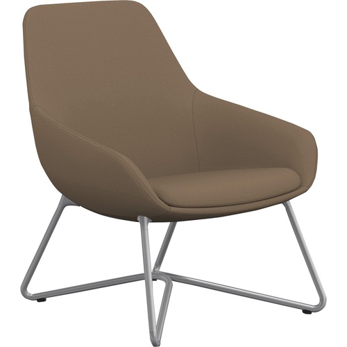 9to5 Seating  Lounge Chair, w/Arms, 27"x29"x33", Latte Fabric/SR W-Base