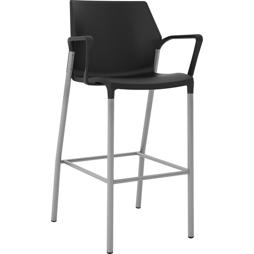 United Chair Company  Stool, Cafe Height, w/ Arms, 23-1/2"Wx20-1/2"Lx44"H, Black