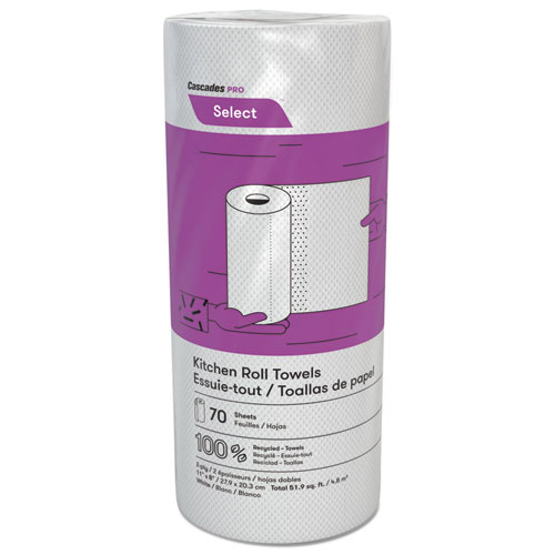 Select Perforated Roll Towels, 2-Ply, 8 X 11, White, 70/roll, 30 Rolls/carton