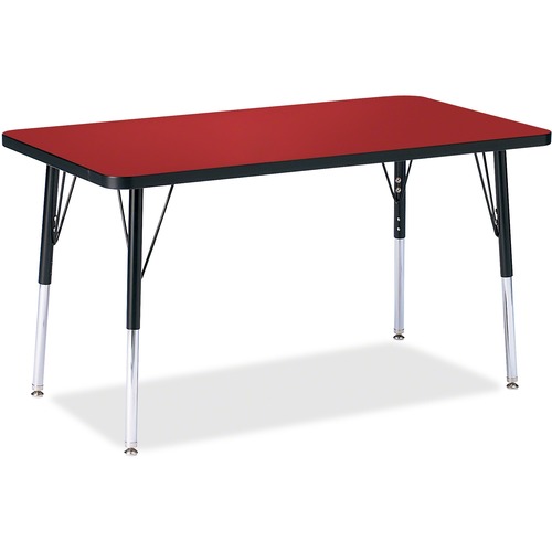 Jonti-Craft, Inc.  Activity Table, Rectangle, 24"-31"x24"x36", Red/Black