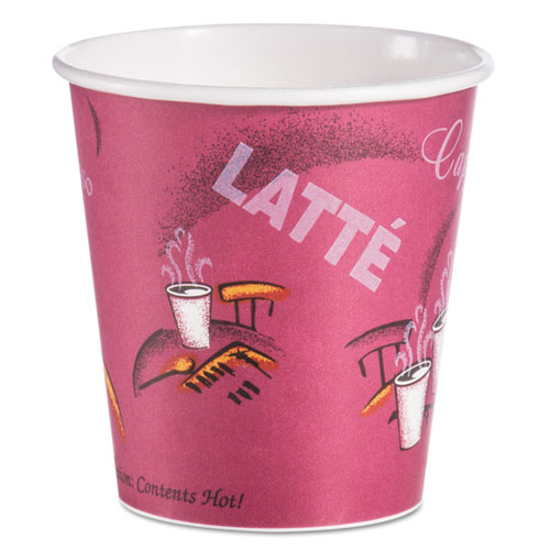 SOLO BISTRO DESIGN HOT DRINK CUPS, PAPER, 10 OZ, 1000/CARTON