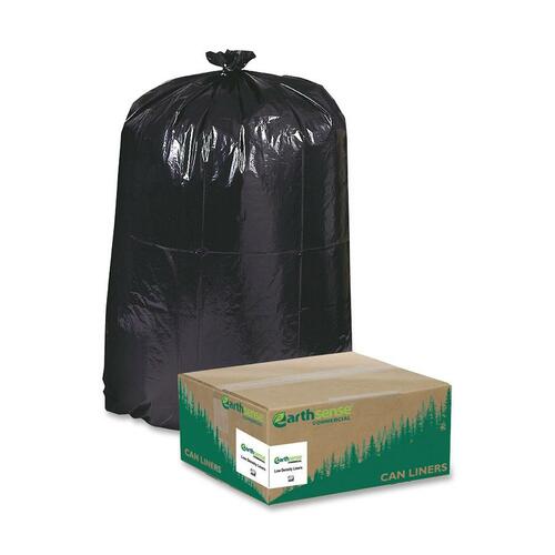 LINEAR LOW DENSITY RECYCLED CAN LINERS, 60 GAL, 1.25 MIL, 38" X 58", BLACK, 100/CARTON