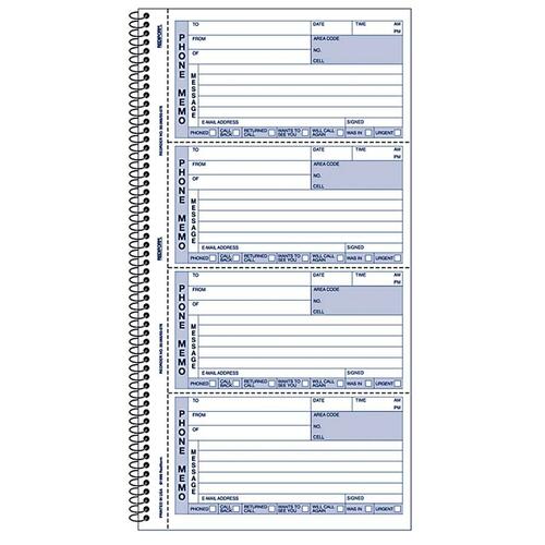 Telephone Message Book, 5 X 2 3/4, Two-Part Carbonless, 400 Sets