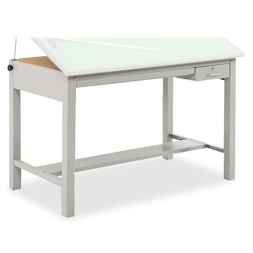 Precision Four-Post Drafting Table Base, 56-1/2w X 30-1/2d X 35-1/2h, Gray
