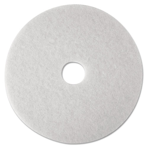 Super Polish Floor Pads 4100, 27" Diameter, White, 5/carton