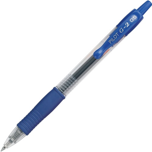 G2 PREMIUM RETRACTABLE GEL PEN, 0.5 MM, BLUE INK, SMOKE BARREL, DOZEN