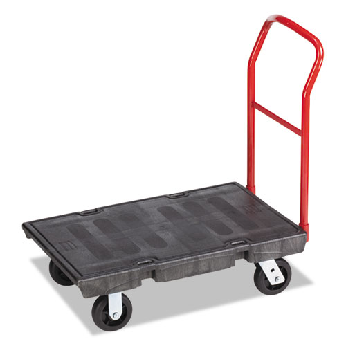 HEAVY-DUTY PLATFORM TRUCK CART, 500 LB CAPACITY, 24 X 36 PLATFORM, BLACK