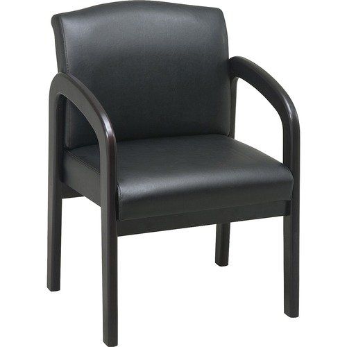 CHAIR,GUEST,FAUX LEATHER,BK