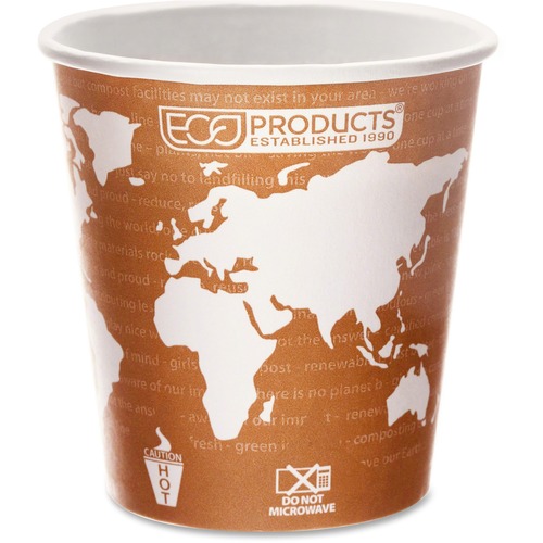 WORLD ART RENEWABLE AND COMPOSTABLE HOT CUPS CONVENIENCE PACK - 10 OZ, 50/PACK