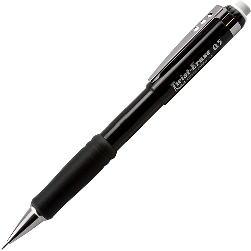 TWIST-ERASE III MECHANICAL PENCIL, 0.5 MM, HB (#2.5), BLACK LEAD, BLACK BARREL