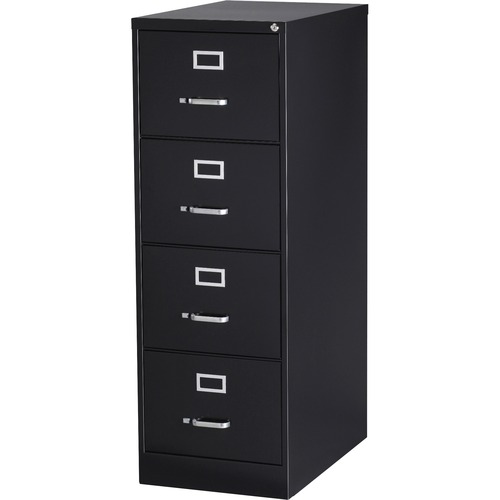 Lorell  Vertical File Cabinet, 4 DR, LGL, 18"X28-1/2"X52", BK
