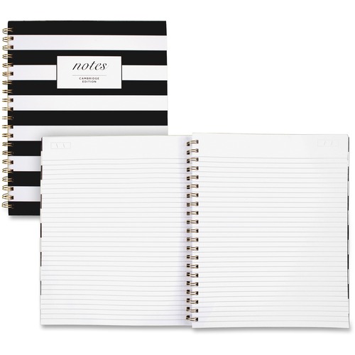 NOTEBOOK,CAMBR,B&W STRIPES