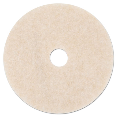 Ultra High-Speed Topline Floor Burnishing Pads 3200, 20" Dia., White/amber, 5/ct